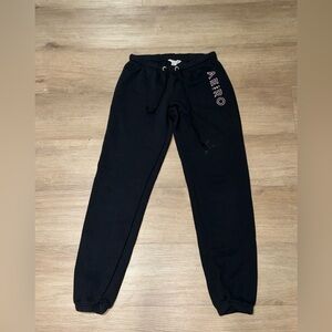 Aeropostale Black Joggers with Pink Lettering